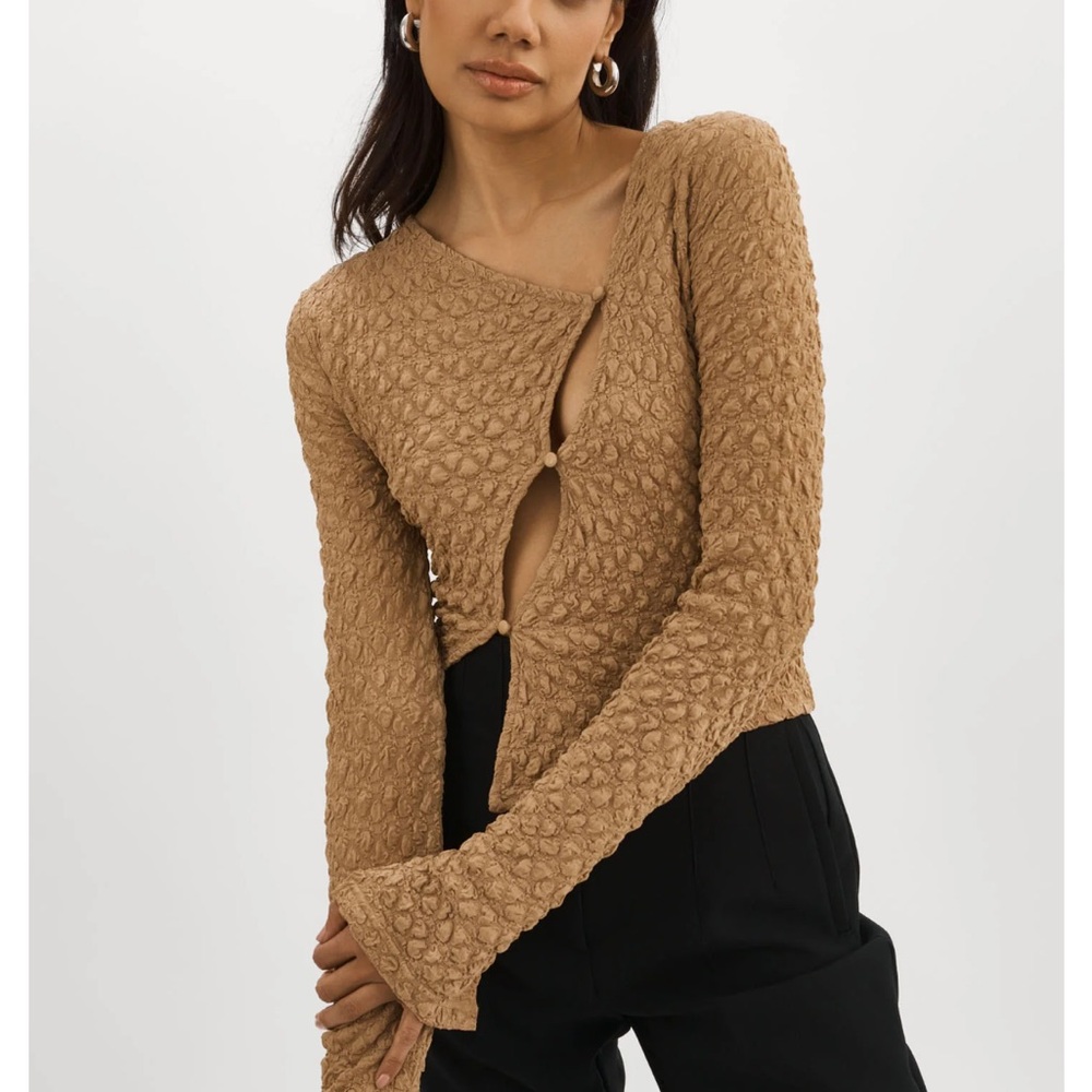 Lamarque Textured Tan Crop Top